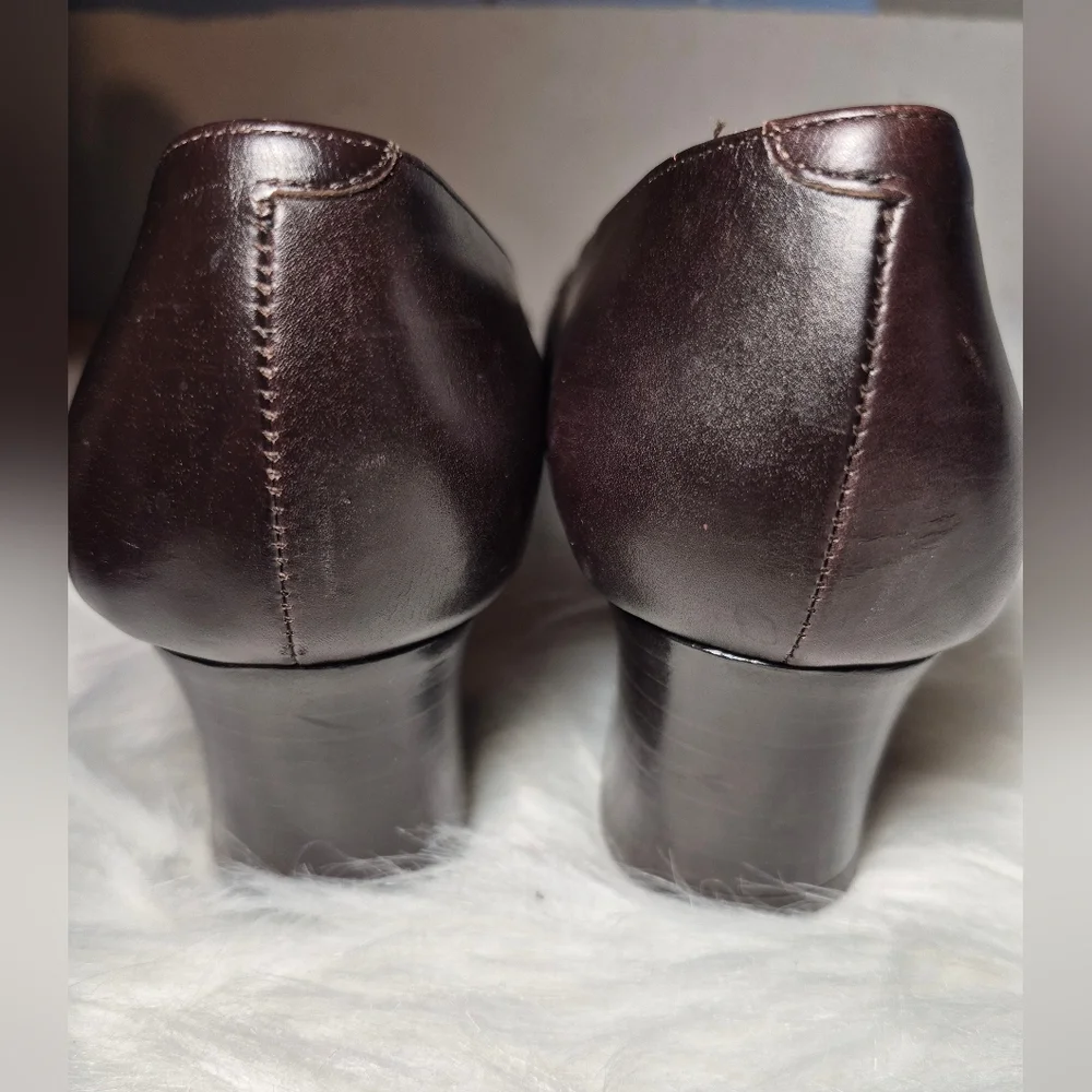 Bally Dark Brown Leather Loafers‎ with Cream Trim